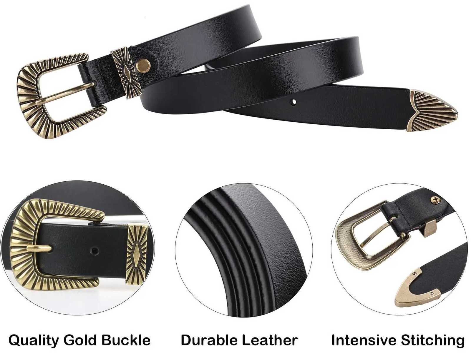 New Western Belts for Woman Plus Size Classic Pin Buckle Belts Black Genuine Leather Waistband Fashion Men Belt with Jeans Pants W251024