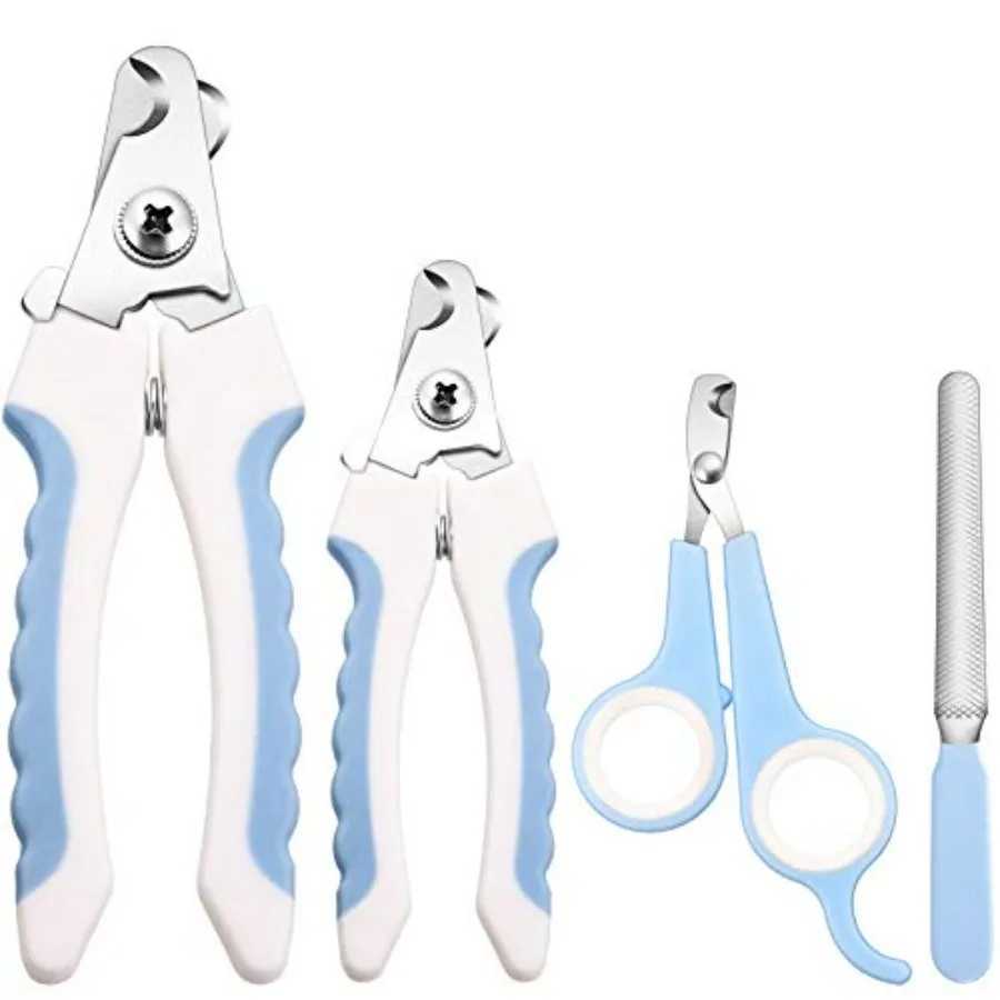4 Pieces Dog Nail Clippers Kit for Dogs and Cats with Safety Guard to Prevent Over Cutting Suitable for Large and Small Animals Z20251024