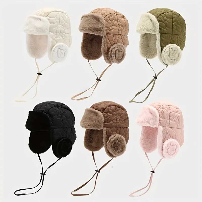 1pc Youngsterss Hats Winter Boys Plush Lei Feng Hats Girls Warm Ear Protective Hats Thick Windproof Pullover HatsL251024