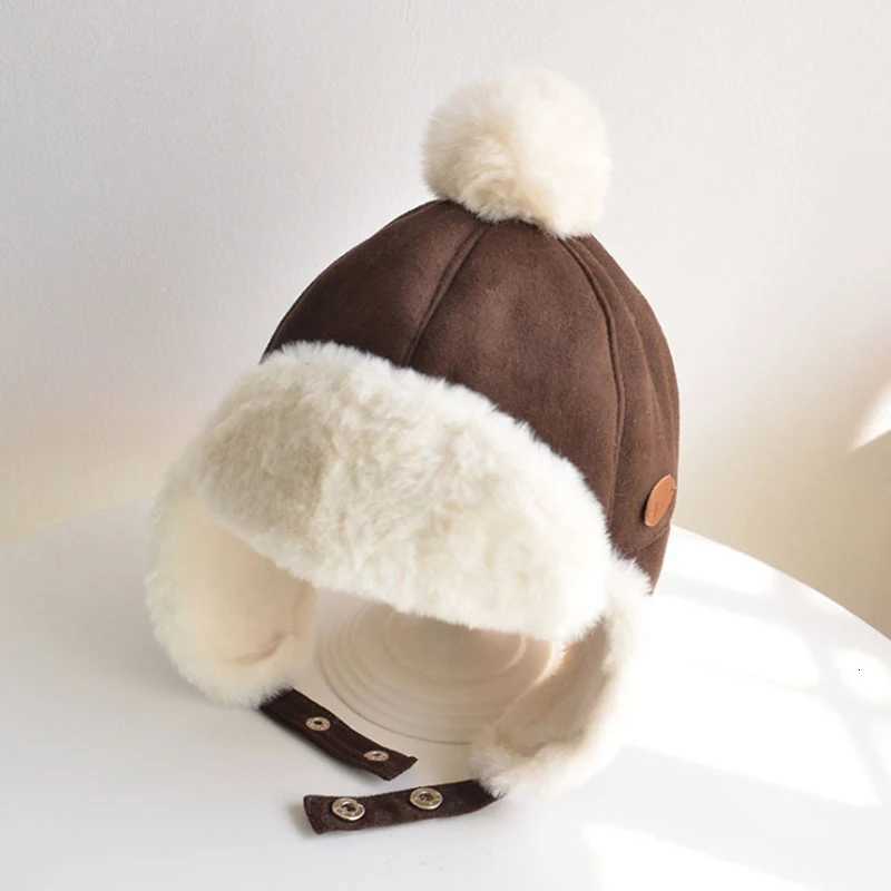 Winter Thickened Baby Lei Feng Hats New Cute Solid Warm Ear Protection Hat Boys Girls Snapback Caps Autumn Kid Fishing Hat 6M4YL251024