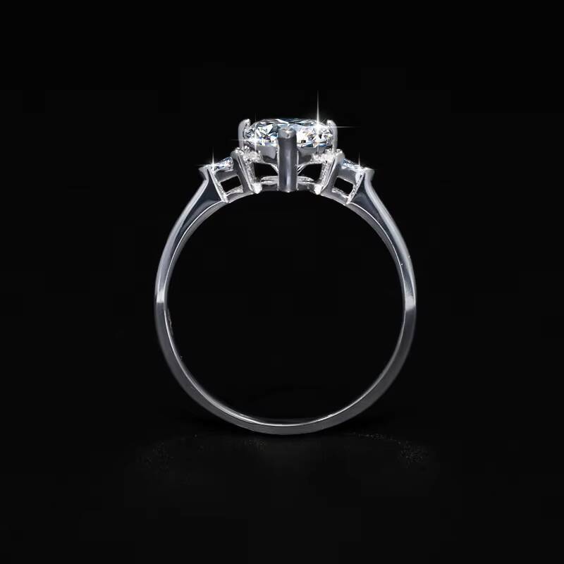 Heart Shape 925 Silver 3CT Moissanite Engagement Wedding Ring With GRA Certificate for Women