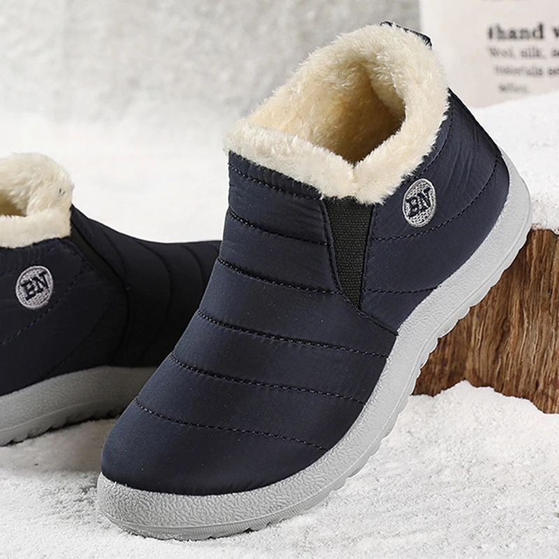 Snow Womens Boots Black Shoes Women Slip On Women Booties Fur Ankle Boots Waterproof Couple Soft Botas Mujer Winter Boots Women251020
