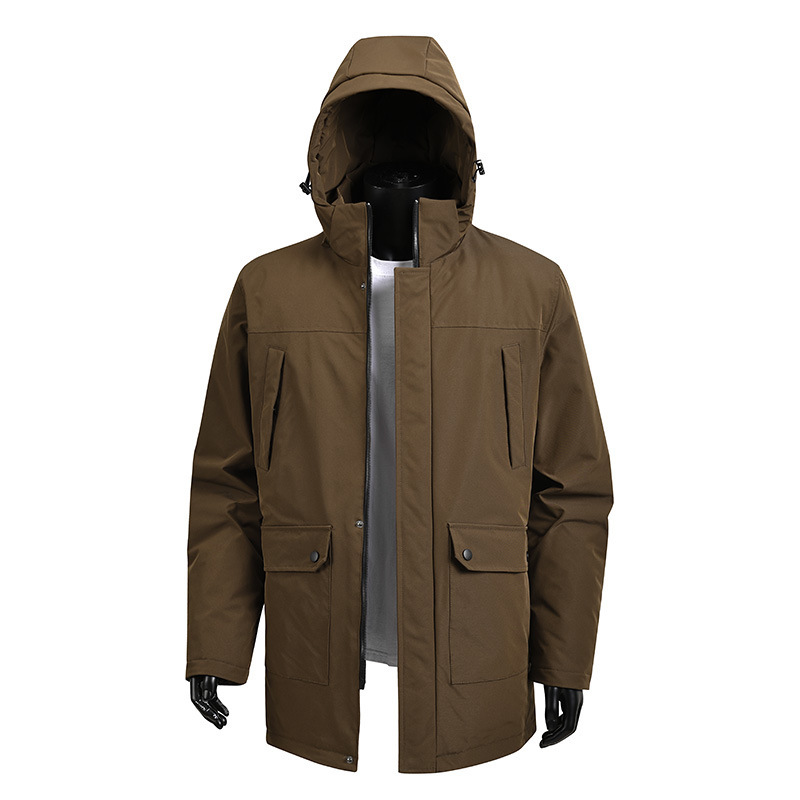 Designer Hoodie Jacket Tracksuit Men Polo Veste Coat 2025 Winter Jacket Cross-border E-commerce Men's Jacket New Mid-length Windproof Stand Colla