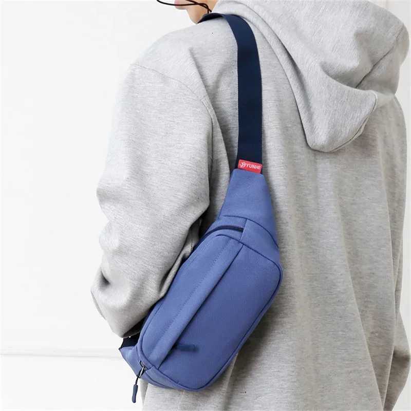 2025 Mens Sports Fanny Pack Unisex Fashion Phone Chest Bag Womens Small Canvas Shoulder Casual Crossbody Bag for OutdoorL251024