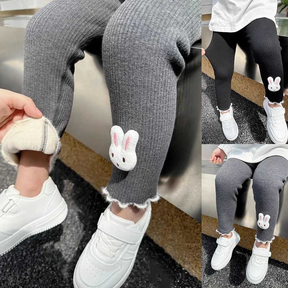 Baby Girls Thermal Leggings Autumn Winter Kids Cute Rabbit Simplicity Tight Warm Trousers Children Skinny Pants Casual BottomsT251024