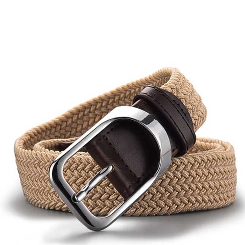 2023 NewFemale Casual Knitted Pin Buckle Men Belt Woven Canvas Elastic Expandable Braided Stretch Belts For Women Jeans W251024