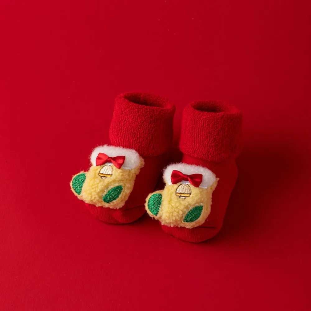 Soft Cotton Newborn Kids Socks Red Santa Claus Baby Girls Boys Warm slippers 03years Children Sock Autumn Winter J251024