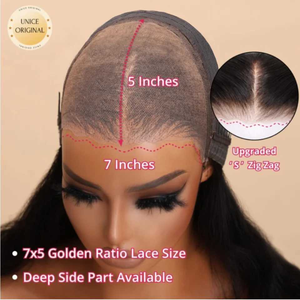 UNice Hair Ombre Brown Curly Bob Wig Human Hair 7x5 Pre Cut Lace Glueless Wig Ready To Wear Side Part Short Curly Wigs for Women W251023