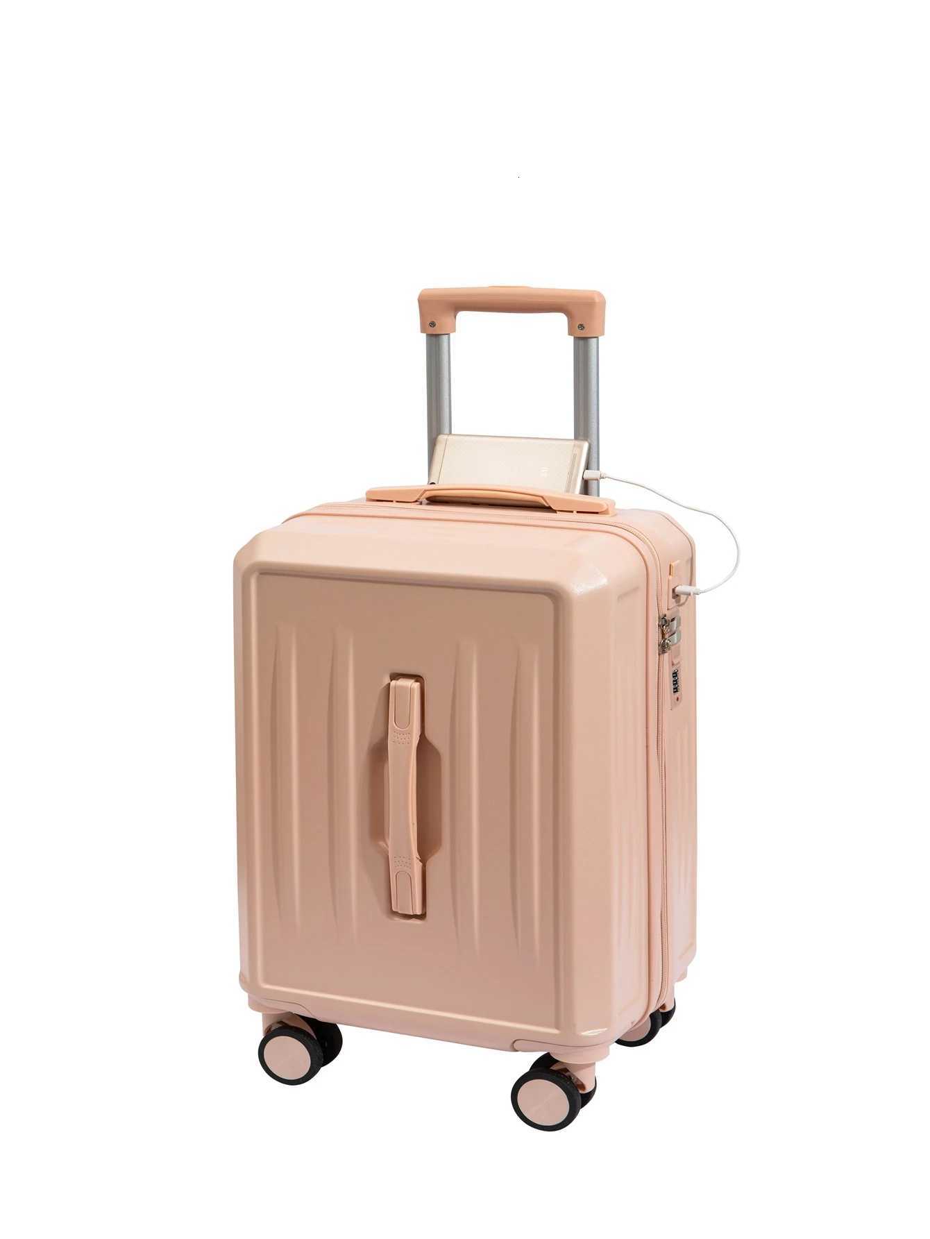 The bright face thickens the sportsstyle rod box suitcase solid wearresisting large capacity male and female zipper password bW251024