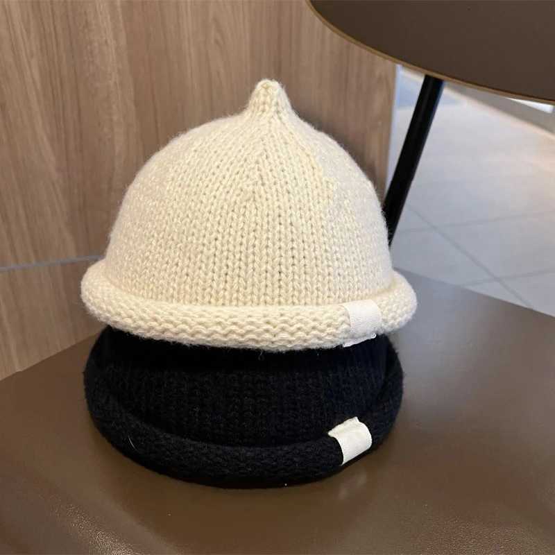 Korean Baby Knitted Hat Winter Autumn Warm Infant Boy Girl Beanie Cap Solid Color Kids Wool Hats BonnetL251024