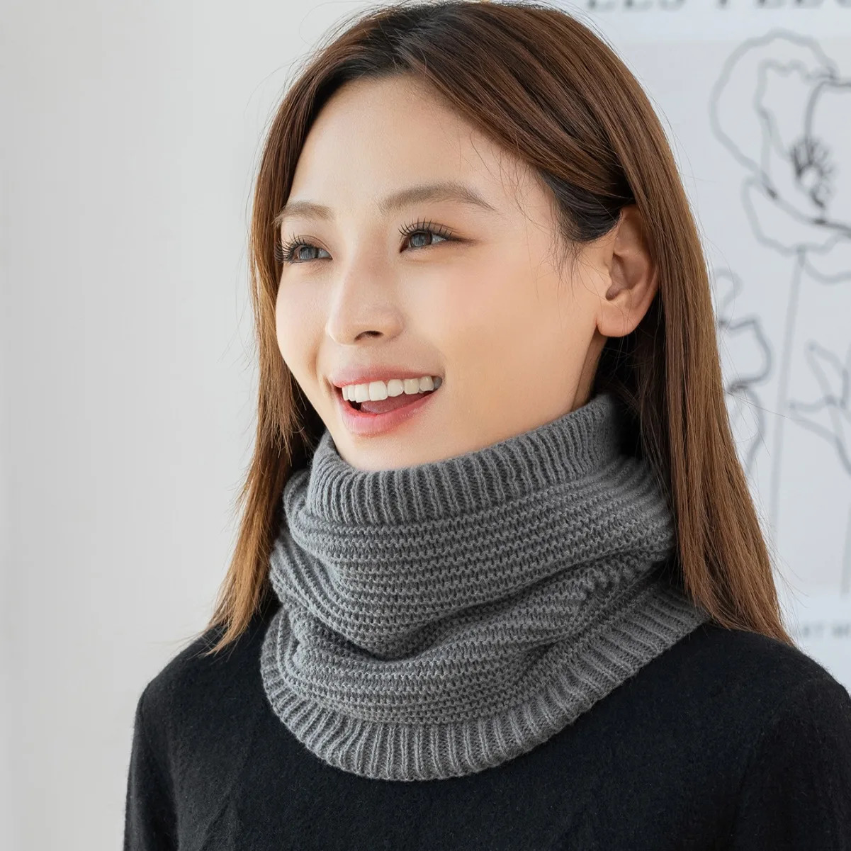 Womens Winter Fleece Neck Scarf Thickened Warmth Autumn Neck Sleeve Men Scarf Scarves Plush Double Layer Neckerchief Scarf Ring 251020