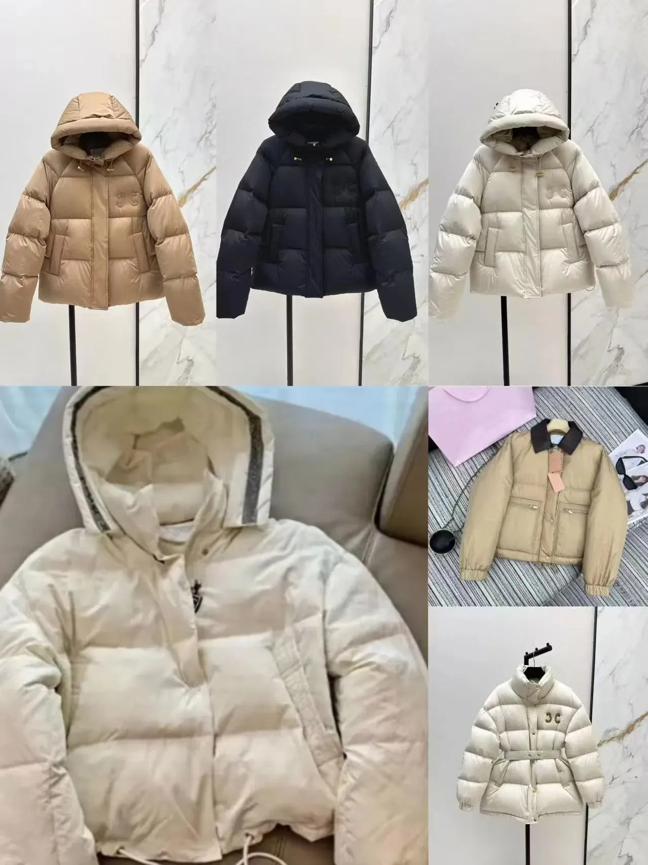 Designer Fashion Down Jacket Fashion Classic Arm Knitted Warm Down Jacket Thickened Classic Women's Jacket