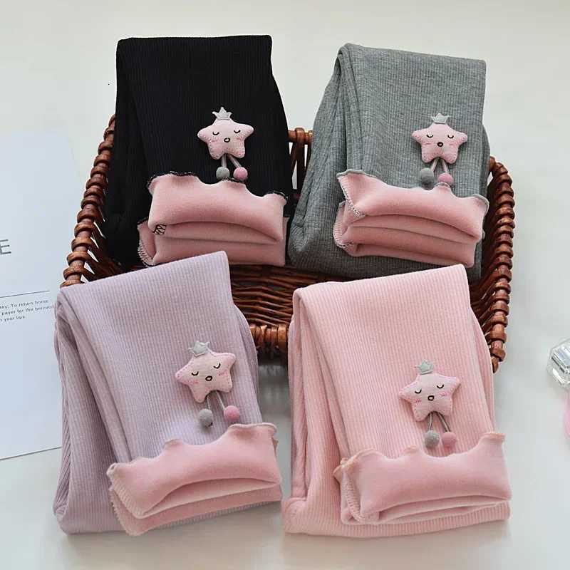 Kids Star Print Leggings Fleece Thick Pants for Girls Childrens Warm Winter Trousers Kids Leggings for Girls PantT251024