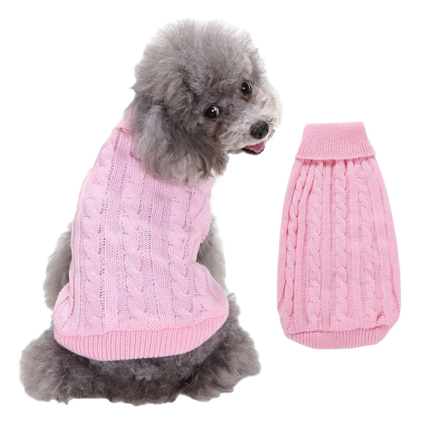 Dog clothes Autumn Winter Teddy pet clothes Dog Apparel Pet Clothes Solid Color Sweater