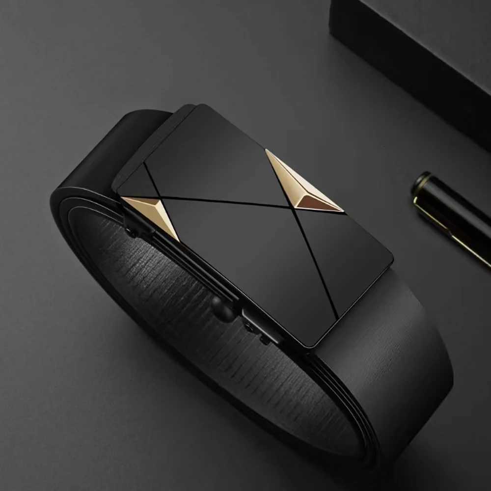 New Mens Automatic Buckle PU Belt Fashion Matching Mens Business Casual Belt Trendy Waist Accessories Wholesale W251024