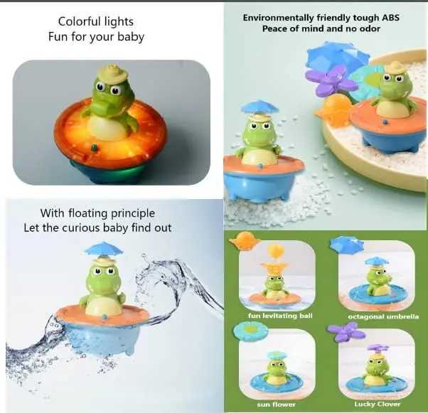Crocodile Spray Water Toy with LED Floating Wind Up New Born Baby Bathtub Water fun Toys Preschool Toddler giftbathroom J251023