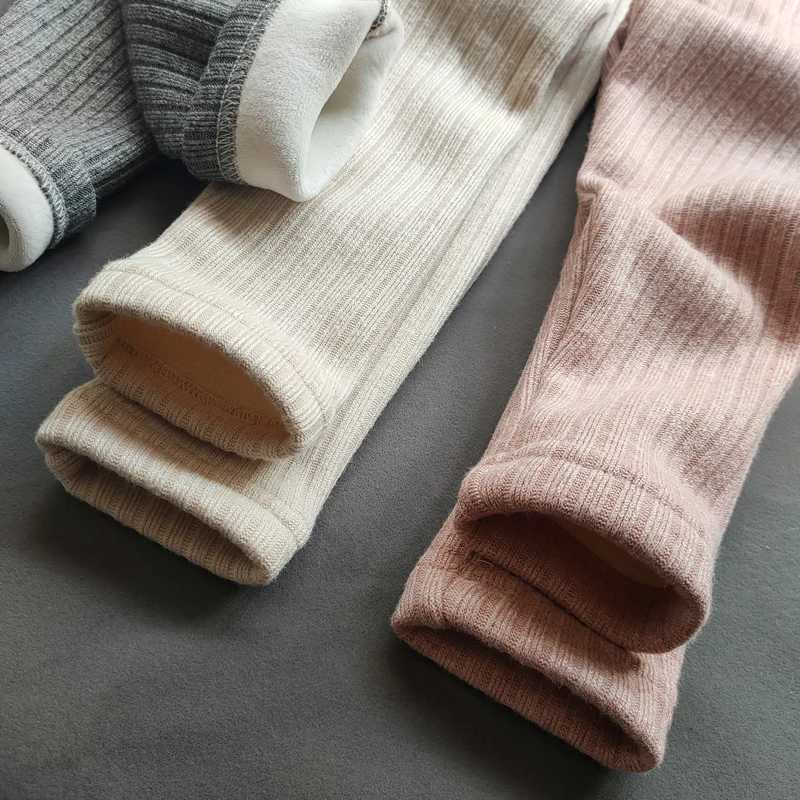Girls Leggings New Autumn Winter Cashmere Warm Pants Childrens Casual Elasticity Slim Pants Fleece Thickening TrousersT251024