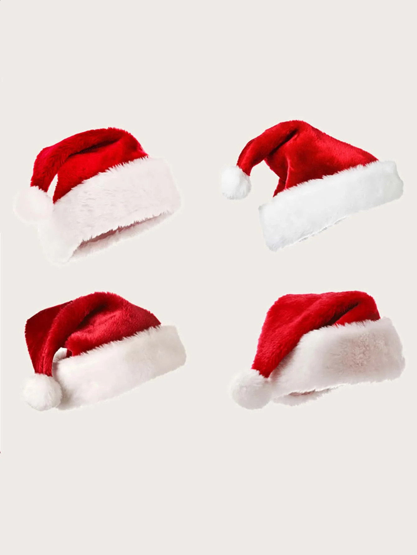 1pcChristmas Black Red Plush Hat Santa Novelty Hat s Christmas Decorations For Year Home Santa Claus Gift Party Supplies 251023