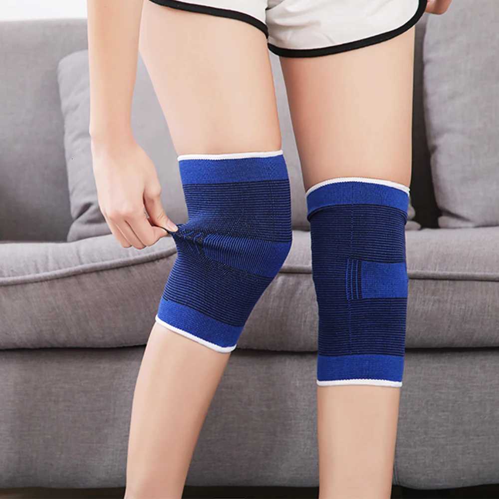 1Pair Elasticated Knee Blue Knee Pads Knee Support Brace Leg Arthritis Injury GYM Sleeve Elasticated Bandage Ankle Brace SupportW251024