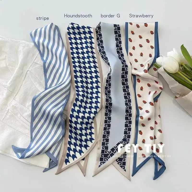 Set Series Silk Satin Scarf Wen Cloth Hair Bands dr Accories La Scarves Ribbon Neck Ties for Bag Handle4pcs Y251024