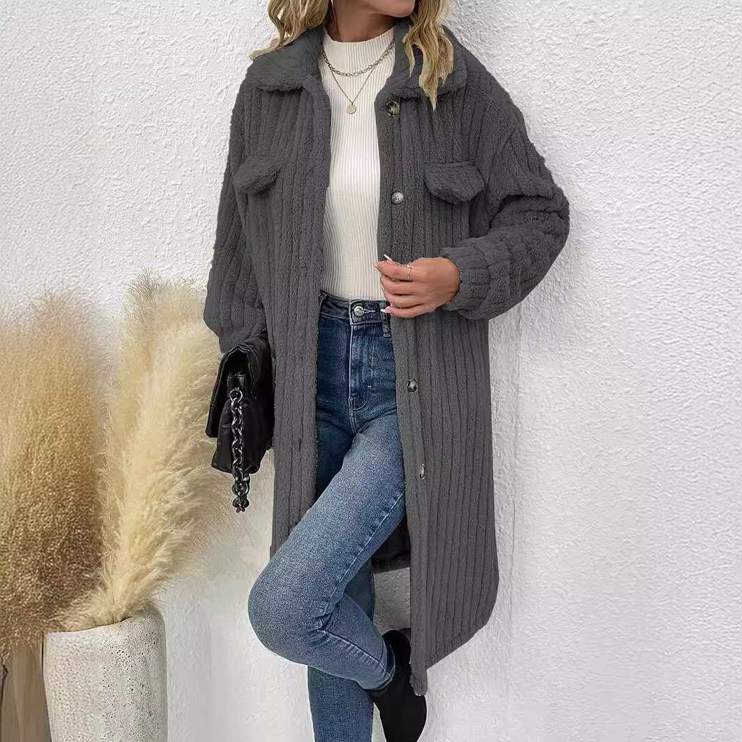 2025 New Women's Premium Plush Lapel Wool Overseas Bestselling Coat