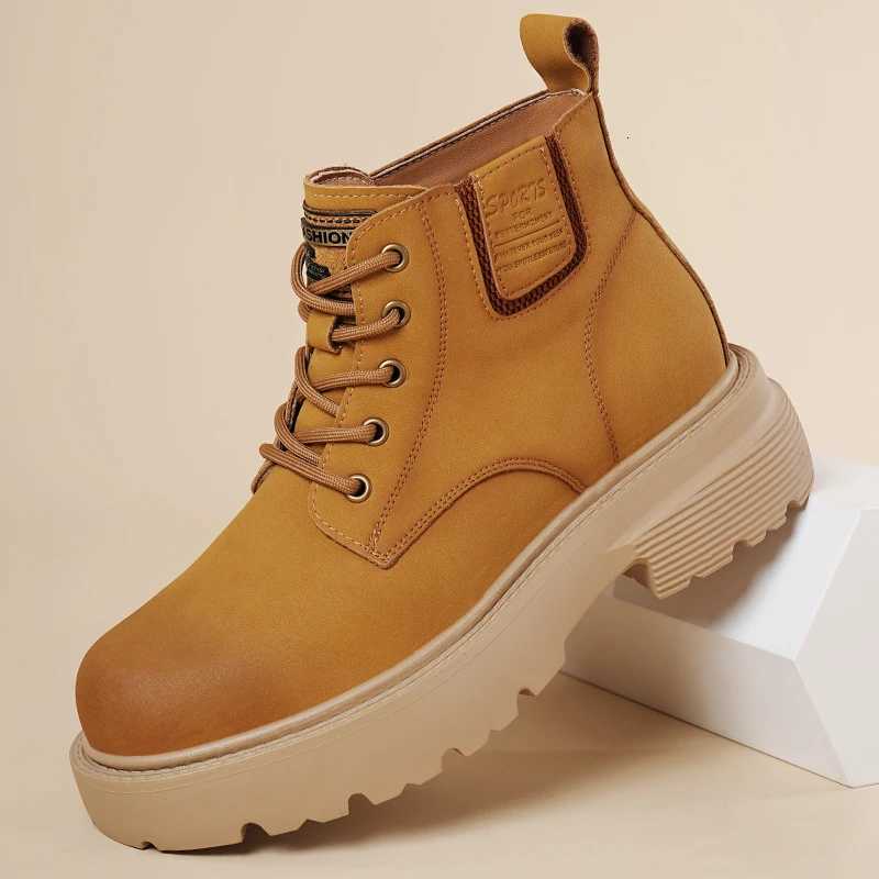 New Arrival Mens Motorcycle Boots Casual Leather Punk Ankle Boots Fashion Basic Botas Versatile High Top Shoes Sneakers W251024