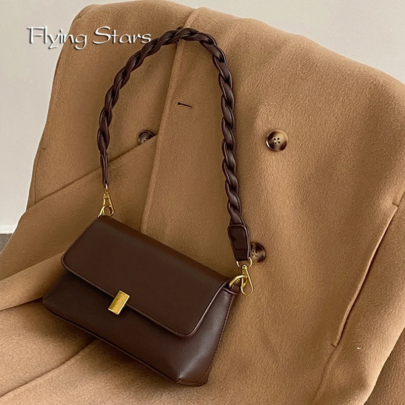 Womens Bag PU Leather Vintage Underarm Bag Fashionable Small Shoulder Bag Casual Handbag Mobile Wallet 251023
