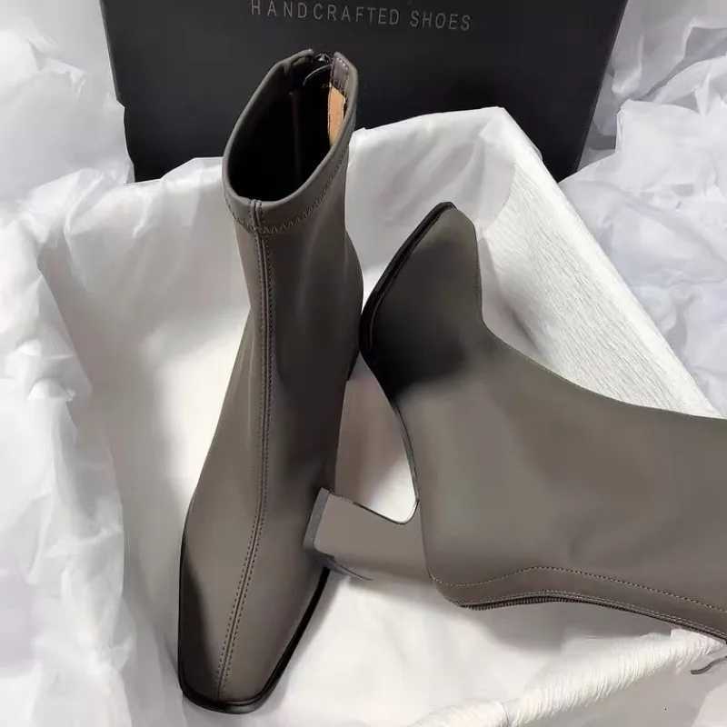 Fashion Autumn Square Toe Women Ankle Boots Slimming Chunky Heels Short Booties Winter Female Thick Heel Boots Women D208 W251024