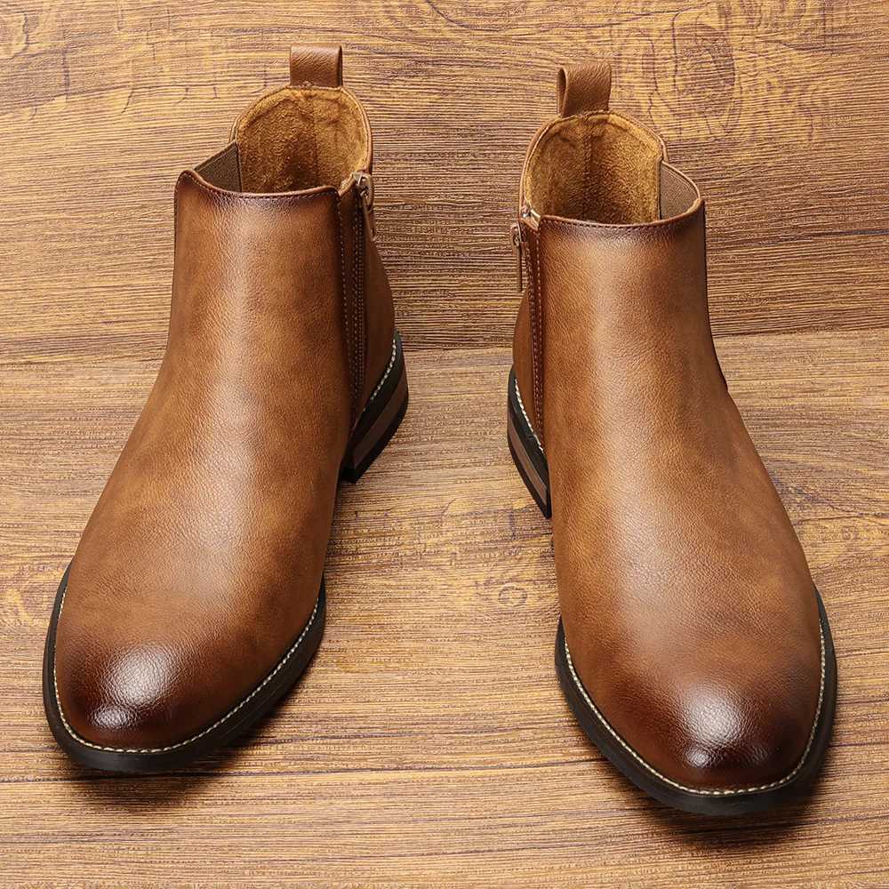 Size 713 Men Chelsea Boots Ankle Boots soft leather Men Boots W251024