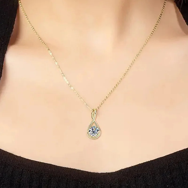 925 Sterling Silver Round Cubic Zirconia Pendant Necklace Fashion Silver Necklace Jewelry for Women 251023