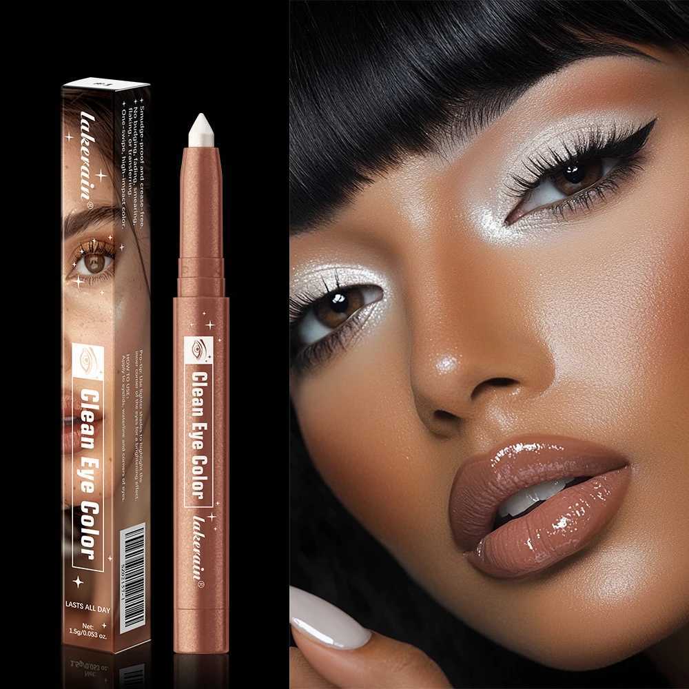 1pc Shimmering Eyeshadow Highlight Stick Glitter White Eyeshadow Pencil for Bright Eyes Dazzling Effect Makeup HighlighterL251024