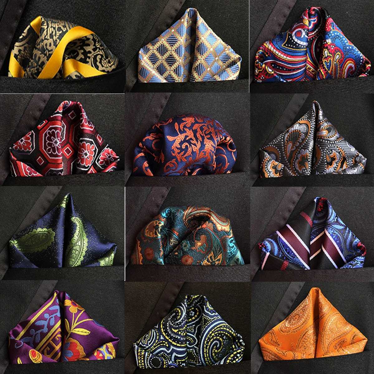 Luxury 25cm 25cm Mens Handkerchief Fashion Pocket Square Paisely ral For Men Hanky For Wedding Party Chest Towel Y251024