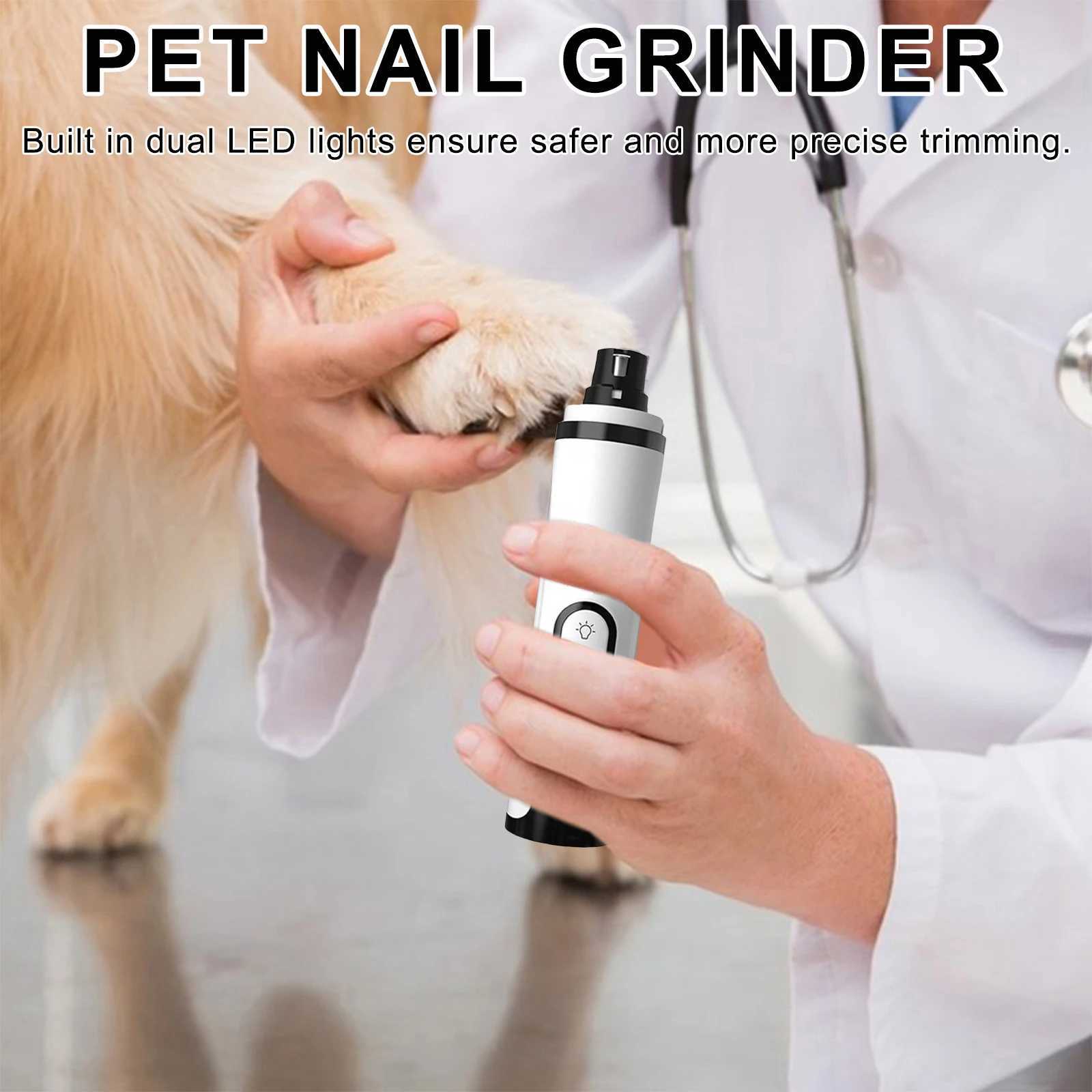 Electric Dog Nail Grinder Rechargeable Pet Nail Grinder Quiet Cat Nail Grinder Suitable for Small Middle Large Dogs and Cats Z20251024