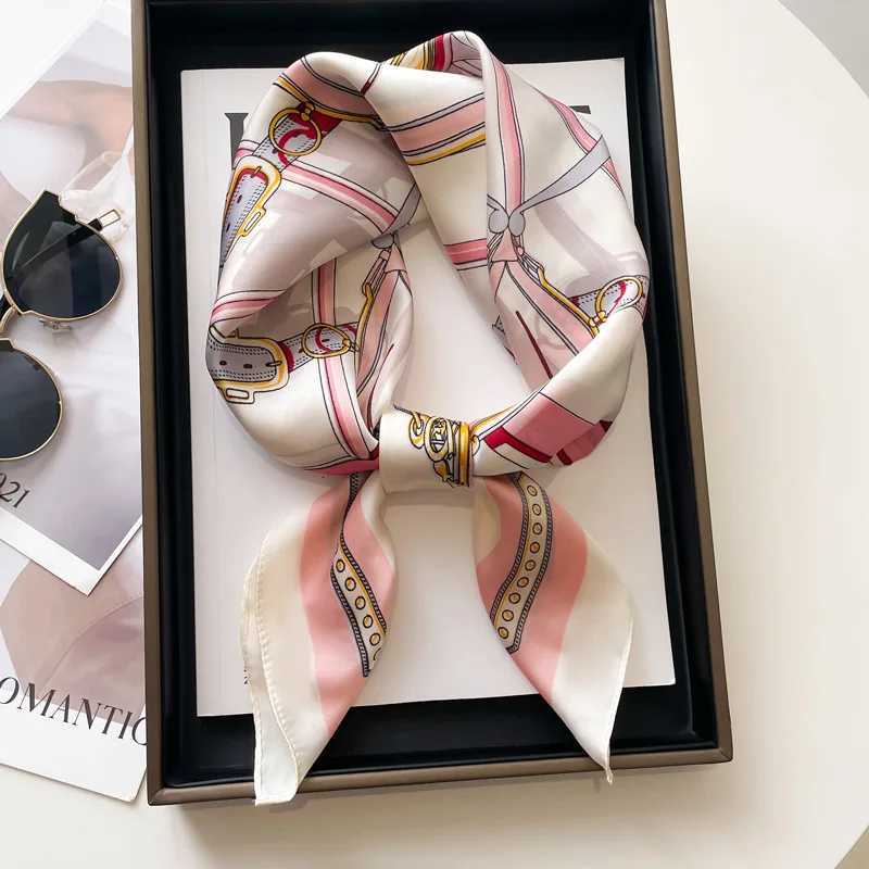 Luxury Silk Feeling Square Scarf Wen Carriage Print Satin Neckerchief Spring Hair Band Foard Bandana Echarpe Tie Shl Wrs Y251024