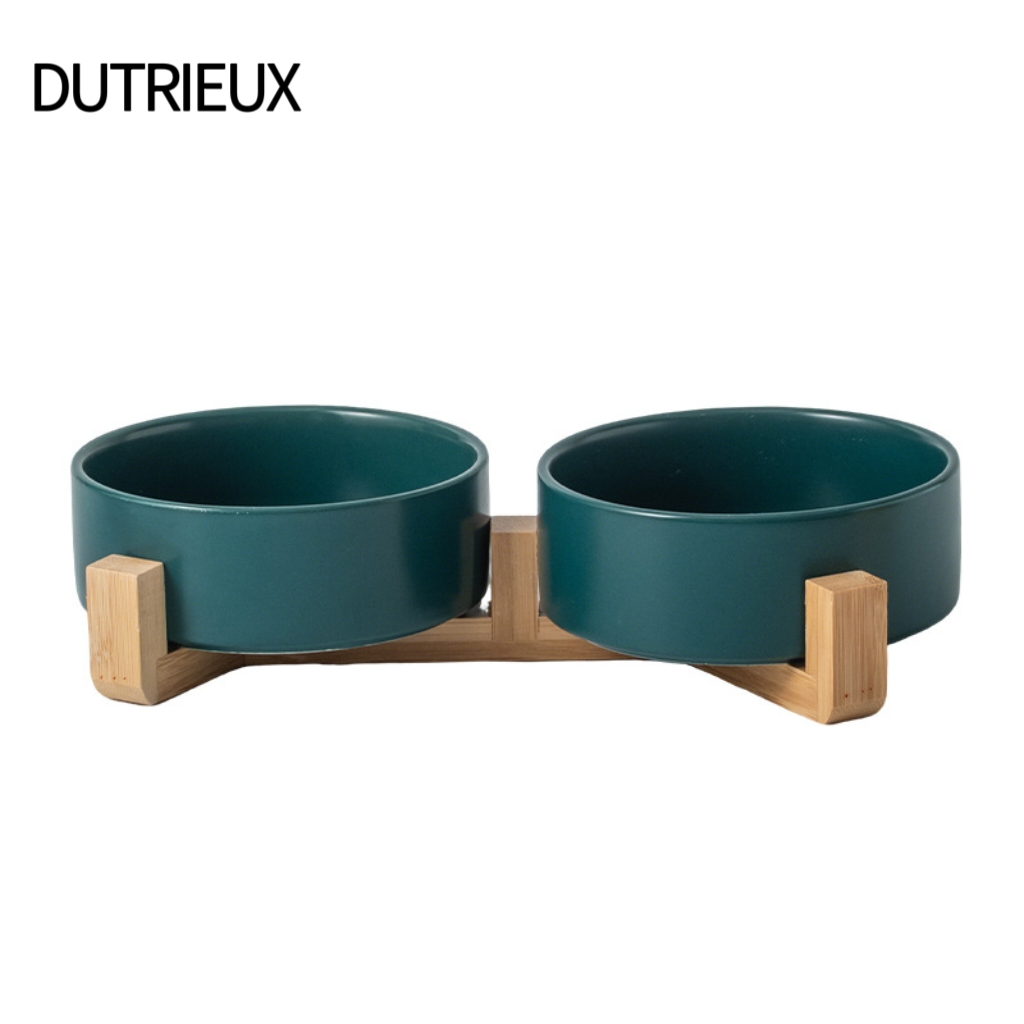 K3287 Wholesale Pet Slow Feeding Bowl with Anti-Choking Design and Neck Guard for Anti-Tip, Plastic Frame and Ceramic Inner Bowl