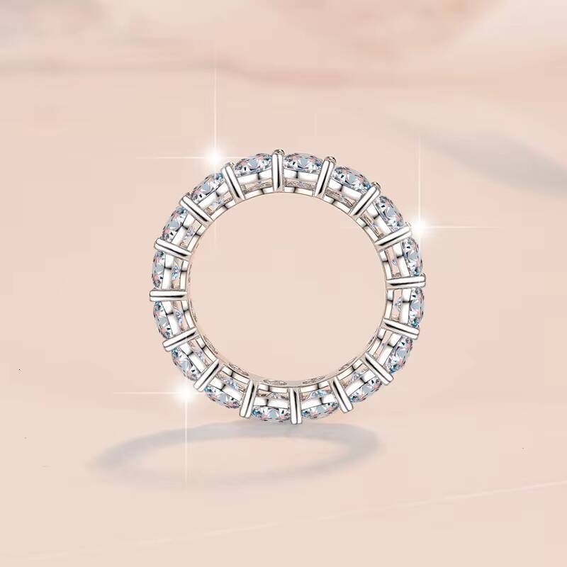 Fine Jewelry Wholesale Prices 3MM4MM VVs1eternal Moissanite Rings Band SS925 Sterling Silver of Ladies Wedding Stackable Rings