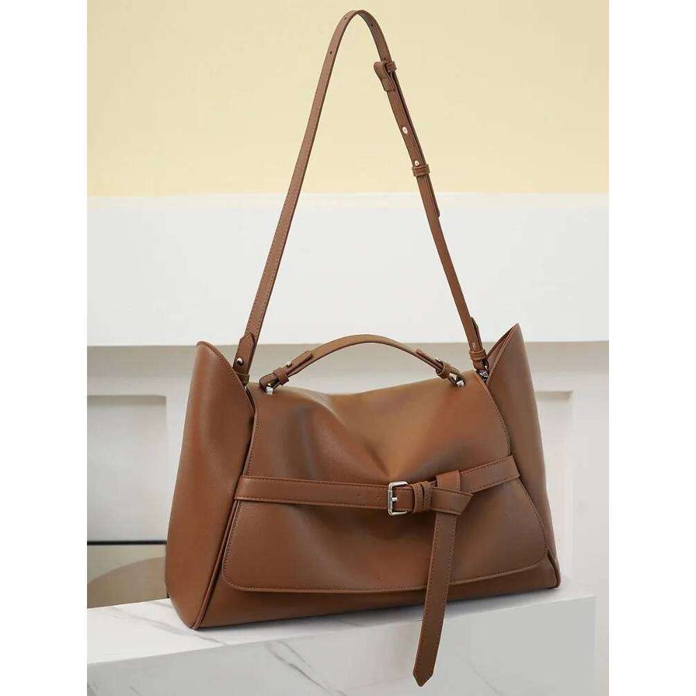Fashion High-End Soft Leather Women's Handbags High Quality Shoulder bags Slant Commuter Pocket bag Flip Bags Square Shape Large Tote