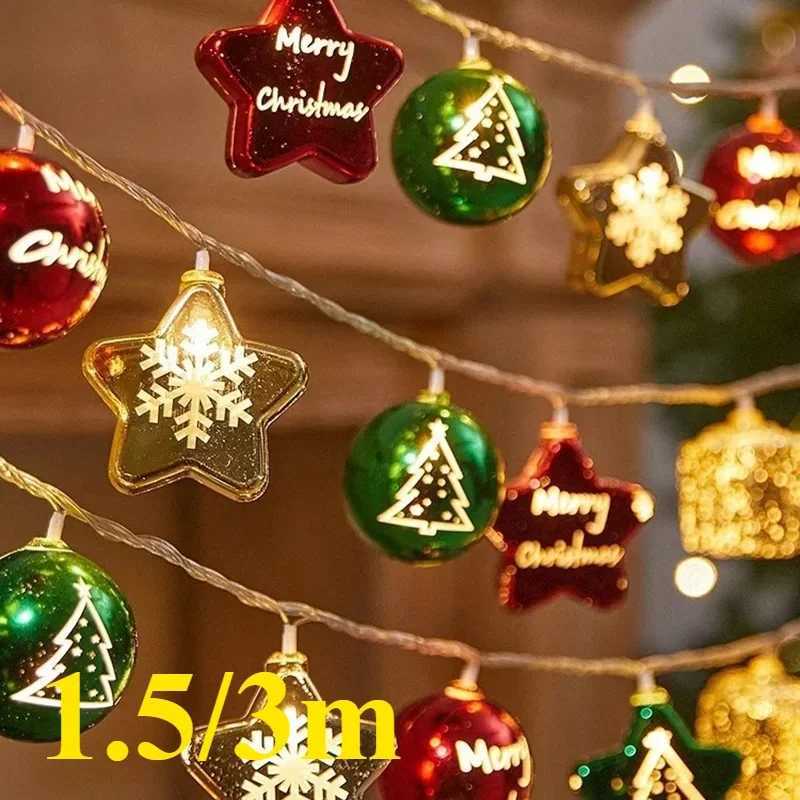 14PCS Christmas Led String Lights Christmas Tree Ambient Lights Christmas Color Lights Holiday Decoration Pentagram Lights C251024