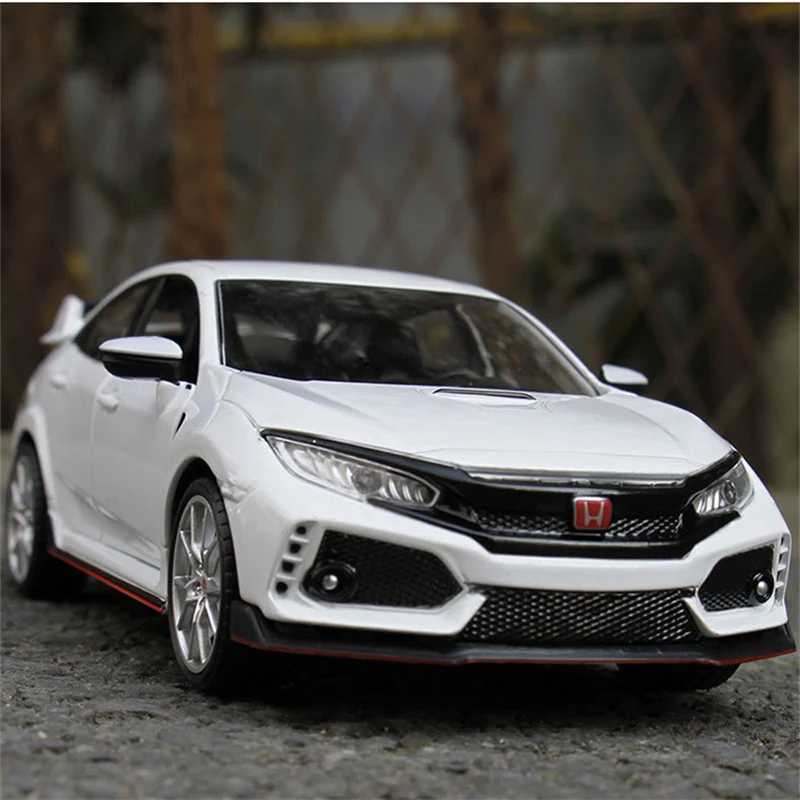 New 124 HONDA CIVIC TYPER Alloy Car Model Diecast Vehicles Metal Sports Car Model Sound and Light Collection Children Toy Gift W251114