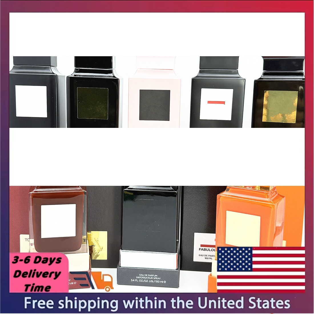 100ml Men Perfume Women Perfume Oud-Wood Tobacco Vanille Fabulous Long Lasting Cologne Spray 3.4oz Neutral Perfume Fast Ship