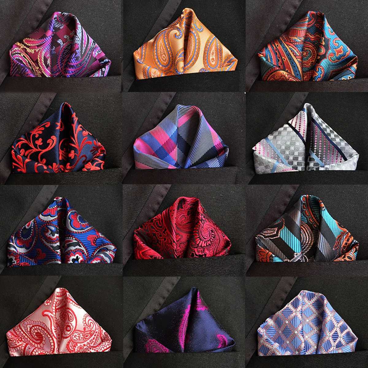 Luxury 25cm 25cm Mens Handkerchief Fashion Pocket Square Paisely ral For Men Hanky For Wedding Party Chest Towel Y251024