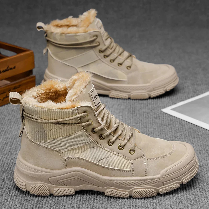 Winter Comfortable and Fashionable Trend Warm and Plush Casual Versatile Sports Anti Slip Mens Short Boots 251023