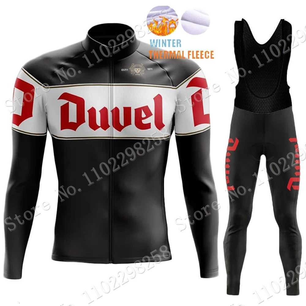 Winter 2023 Duvel Cycling Jersey Set Mens Beer Drink Belgium Cycling Clothing Long Sleeve MTB Bike Road Pants Bib MaillotT251024