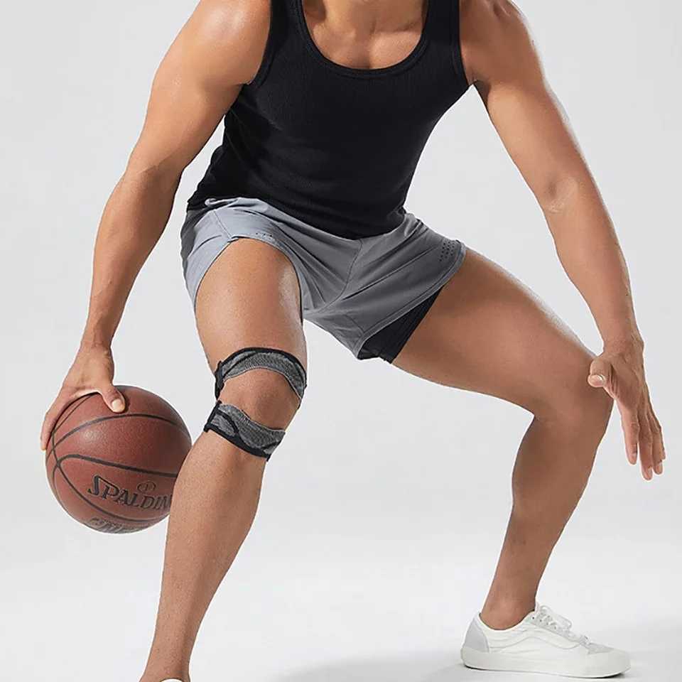 GTUBIKE 1PCS Upgraded With Double Patella Straps Anti Slip Silicone Sports Knee Pads That Are Adjustable StableShockAbsorbingW251024