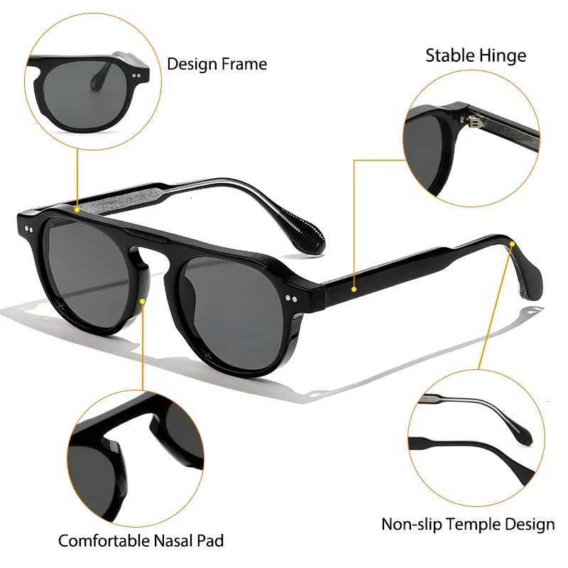 CATERSIDE Vintage Round Sunglasses Men Punk Core Insert Temples Sun Glasses for Women Travel Party Shopping Fashion EyeywearT251024