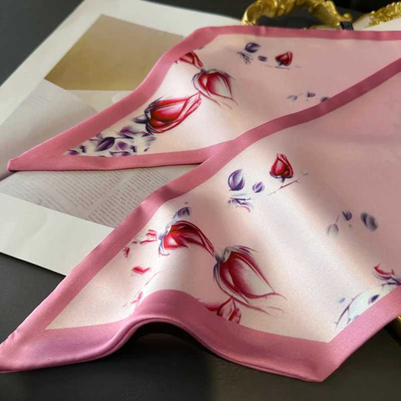 Luxury wer Pattern Long Narrow Silk Feel Scarf Shl for Wen Small Silk Scarf La DoubleSided band Accories Y251024