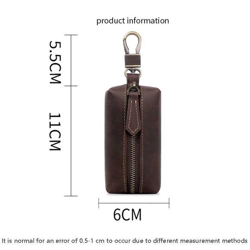 Genuine Leather Zipper Car Key Case Coin Purse Wallet with Key Car Smart Change Purse Coin Pouch Keychain Holder for Men Women Z251023
