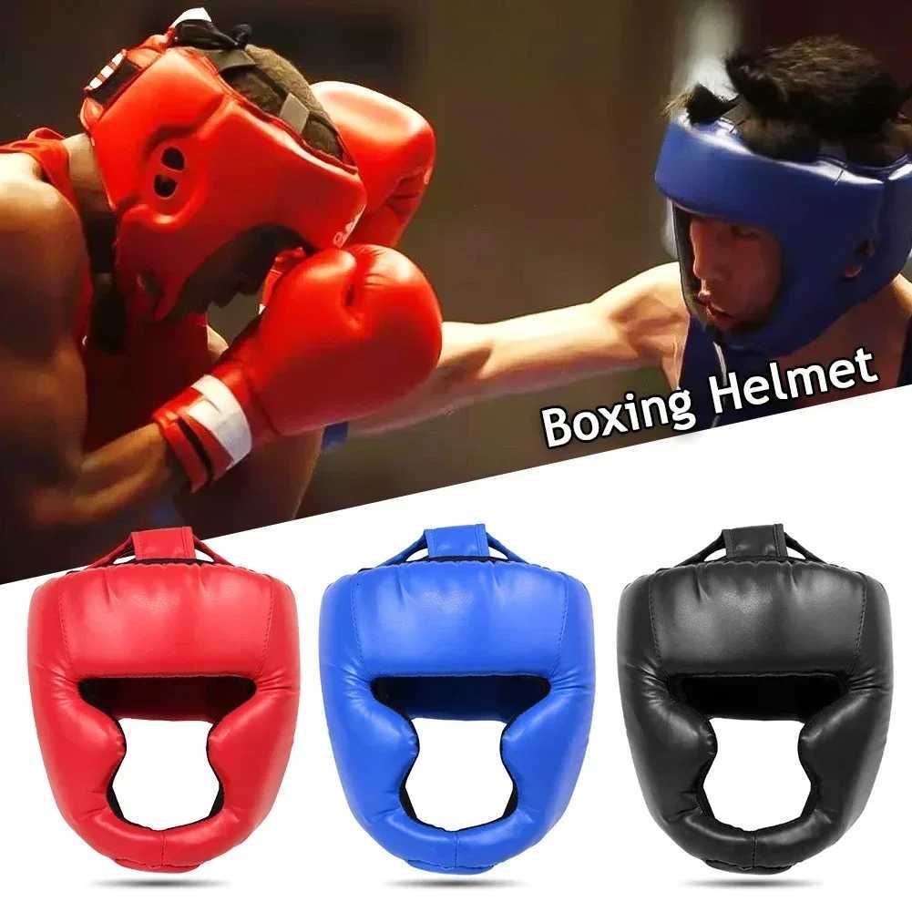 Fullcovered Pu Boxing Helmet Kids Adults Muay Thai Training Sparring Boxing Headgear Gym Equipment Taekwondo Head Guard Y251023