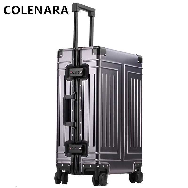COLENARA Mens Luggage All Aluminum Magnesium Alloy Boarding Box 20242629 Inch Large Capacity Trolley Case Rolling SuitcaseW251024