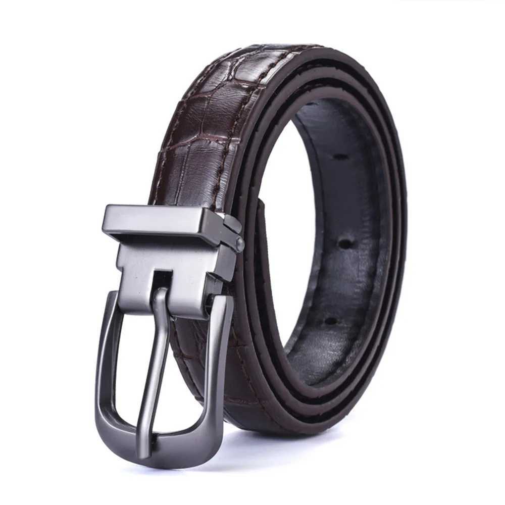 Unisex belt casual versatile simple black thin waist belt Korean style retro pin buckle jeans belt student W251024